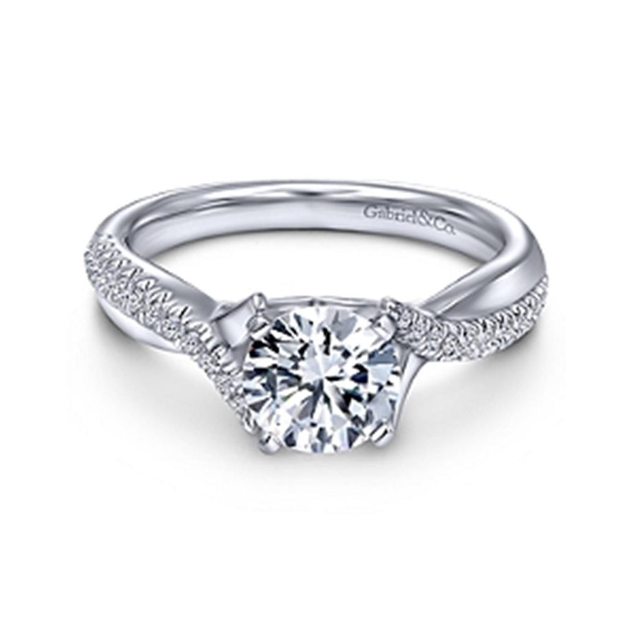 Lady's White 14 Karat Twist Ring With 0.18Tw Round H/I Si2 Diamonds
D