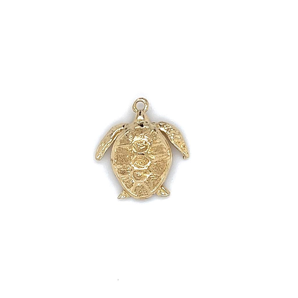 Yellow 14 Karat Sea Turtle Charm Estate Jewelry Gram Weight: 1.2