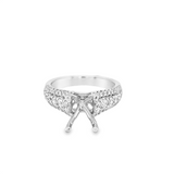 Lady's White 18 Karat Three Row Ring