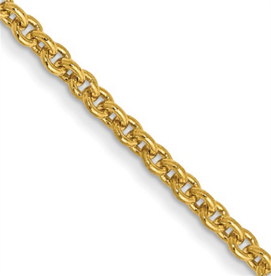 14 Karat Yellow Gold Cable Link Chain