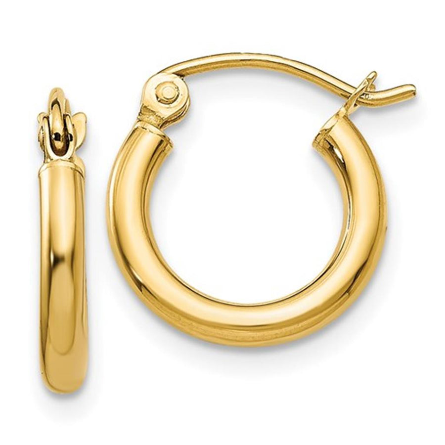 Quality Gold 14k Polished 2x12mm Tube Hoop Earrings