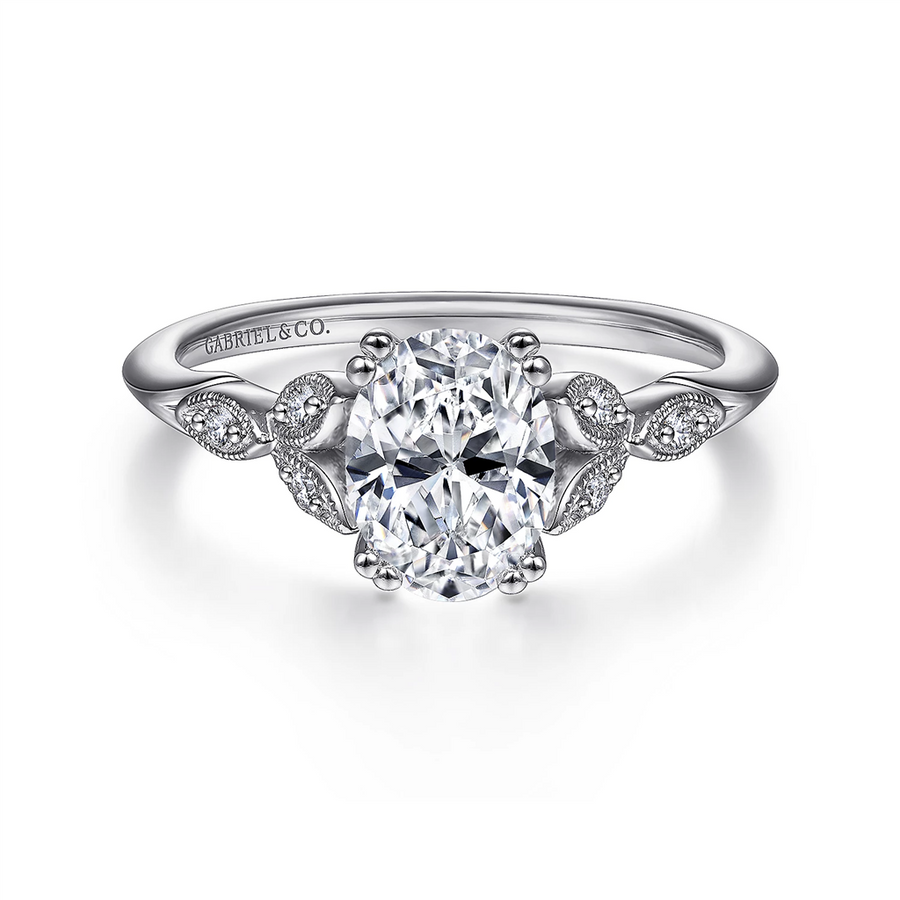 Gabriel & Co. Celia - 14K White Gold Oval Diamond Engagement Ring Mounting