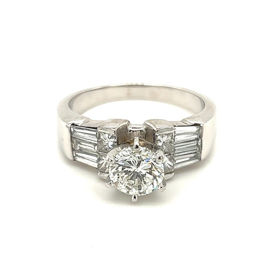 Estate Ladies 18KT White Gold Diamond Engagement Ring