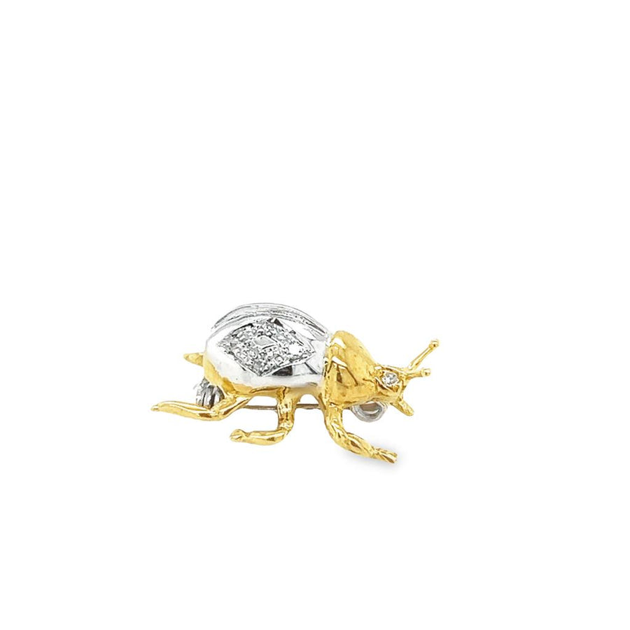 Two-tone 18 Karat Beetle Brooch