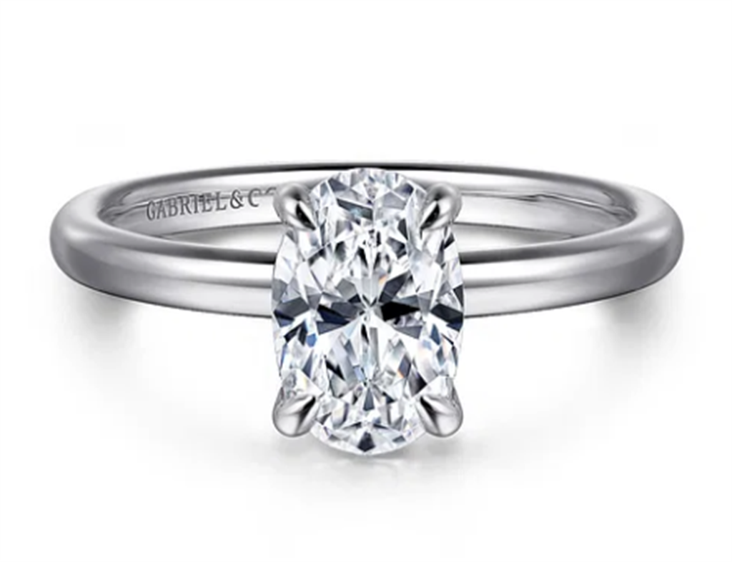 Lady's White 14 Karat Hidden H