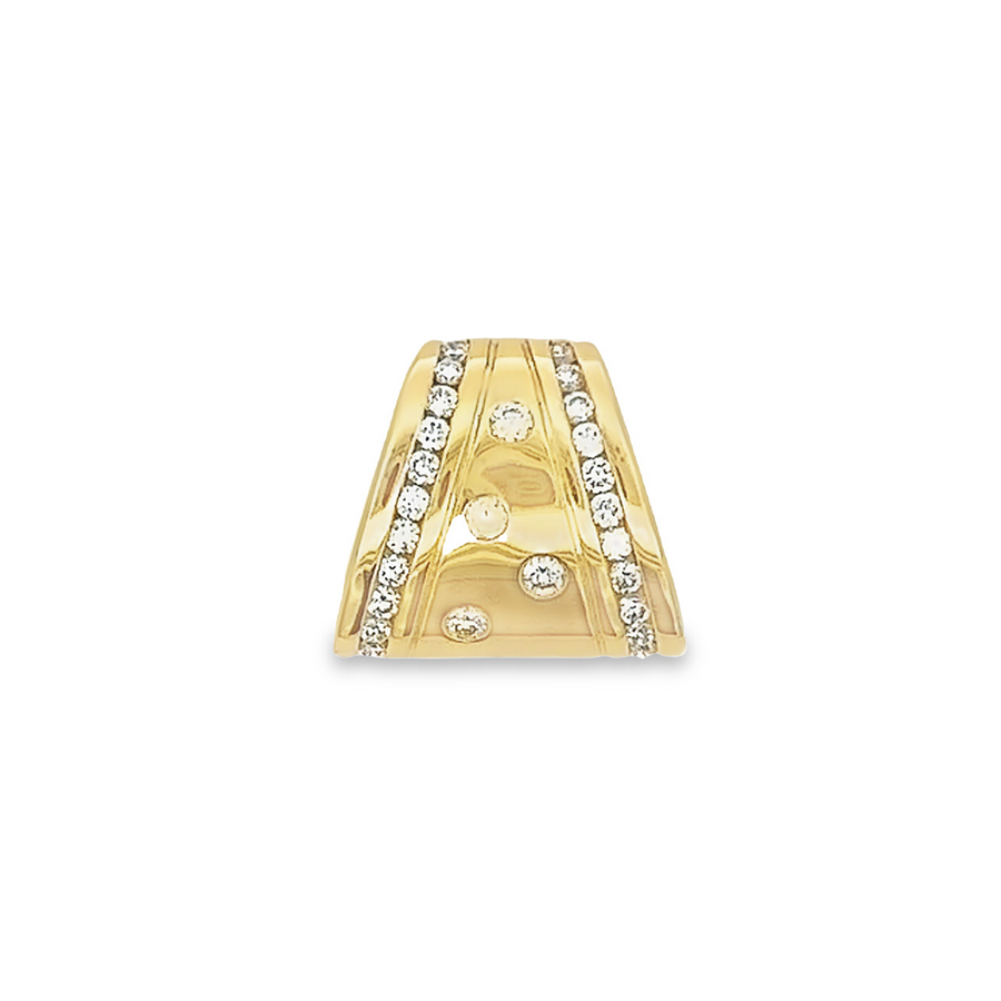 Yellow 14 Karat Channel Diamond Slide