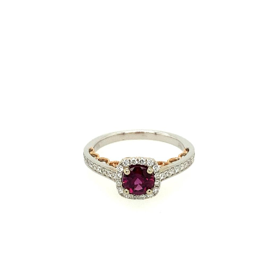 Tourmaline 14 Karat White/Rose Fashion Ring
