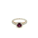 Tourmaline 14 Karat White/Rose Fashion Ring