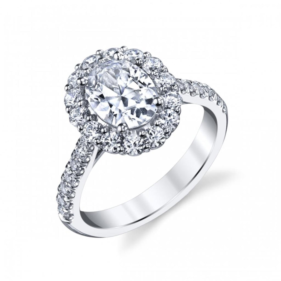 Coast Diamond Oval Diamond Halo Engagement Ring Mounting