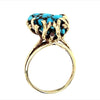 Yellow 10 Karat Turqouise Ring Estate Jewelry Size 8.25 With One Var Turquoise Gram Weight: 6.2