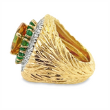 Estate Yellow Sapphire and Emerald Ring