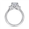 Gabriel & Co. Sanaa - 14K White Gold Round 3 Stone Diamond Engagement Ring