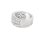 Lady's Platinum 3-Row Pave Fashion Ring Size 6.5 With 30 = 2.89Tw Roun