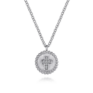 Gabriel & Co. Fashion 925 Sterling Silver Bujukan Diamond Cross Pendant Necklace