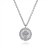 Gabriel & Co. Fashion 925 Sterling Silver Bujukan Diamond Cross Pendant Necklace