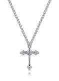 Lady's Sterling Silver Cross Pendant Silver Necklaces Length 16 one =