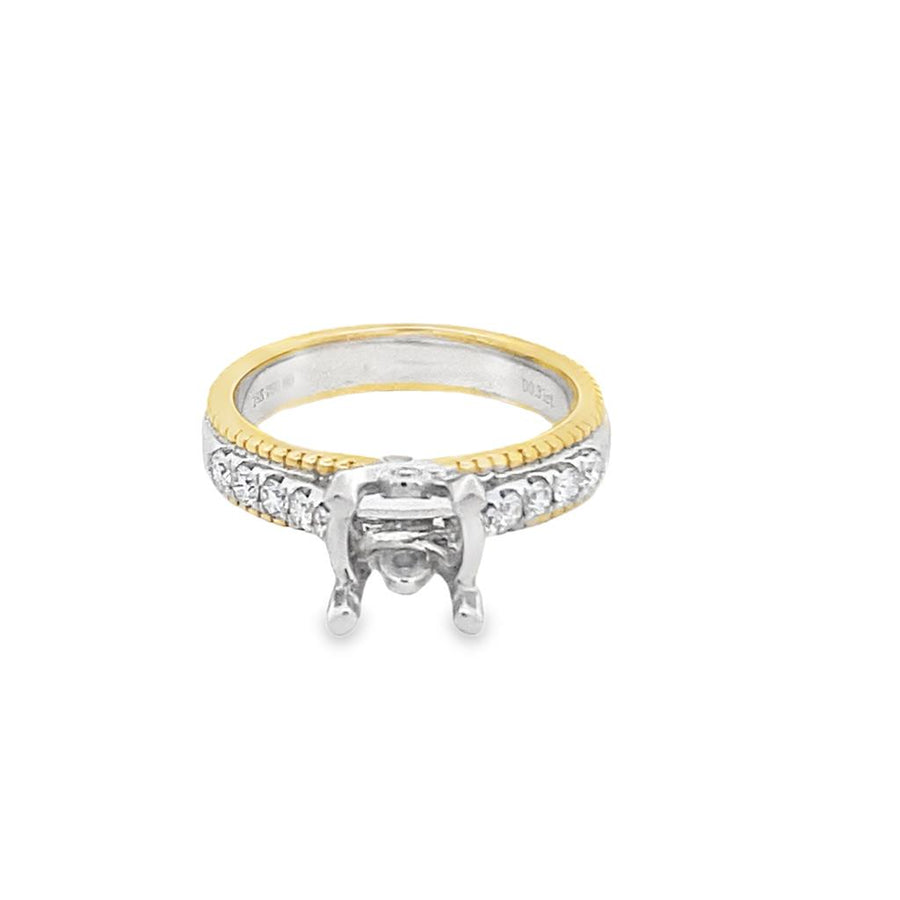 Lady's Two-Tone 18 Karat Rope Finish Ring