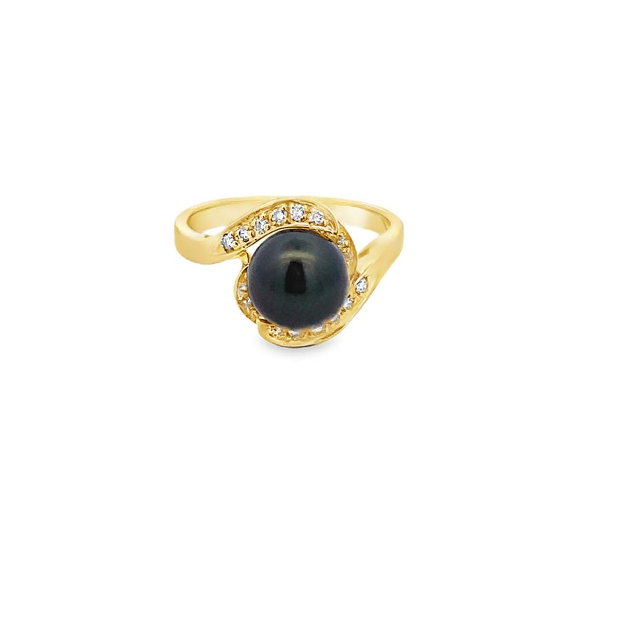 Yellow 18 Karat Bypass Estate Jewelry Size 6.75 With One = 7.90X7.90mm
