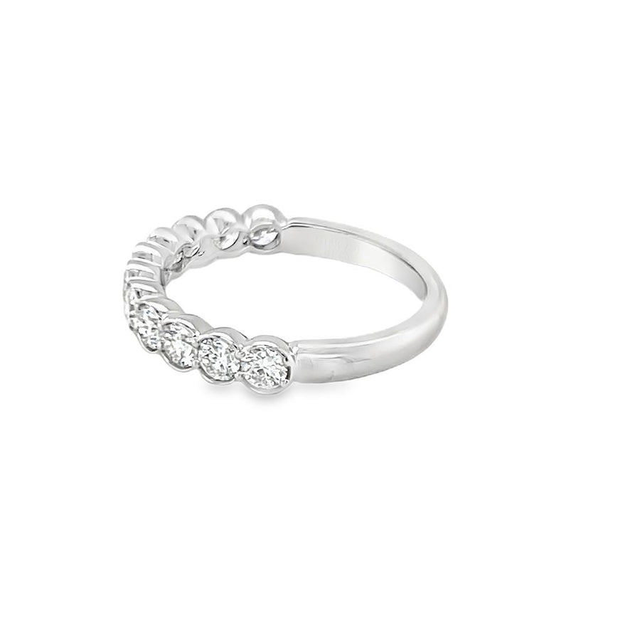 Lady's White 18 Karat Bezel Wedding/Anniversary Ring Size 6.75 11 = 1.