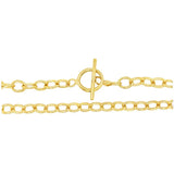 Yellow 14 Karat 6.50mm Link Necklace With A Toggle Clasp Estate Jewelr