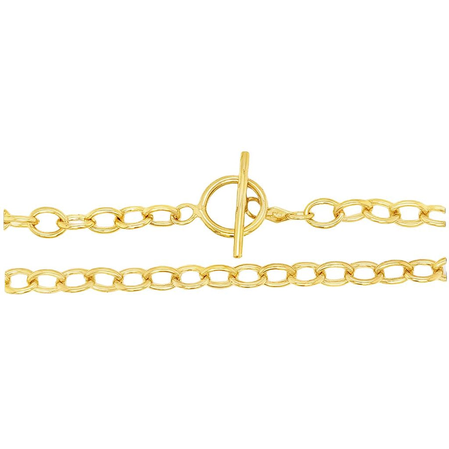 Yellow 14 Karat 6.50mm Link Necklace With A Toggle Clasp Estate Jewelr