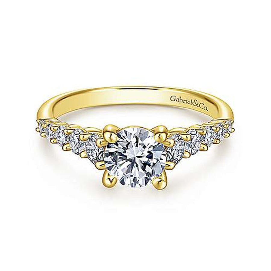 Gabriel & Co Classic Graduated Straight Diamond Engagement Ring Mounting