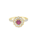 Ruby 14 Karat Yellow Fashion Ring