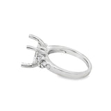 Lady's White 18 Karat Heart Center Ring Size 6.5 With 10 = 0.27TW Roun