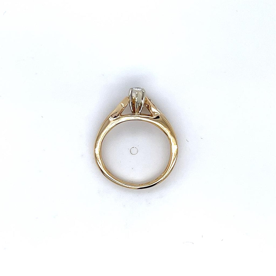 Yellow 14 Karat Bypass Marquise Ring