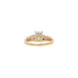 Two-Tone 14 Karat Emerald Cut Diamond Engagement Ring Estate Jewelry S