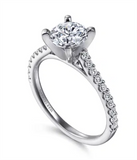 Gabriel & Co Cathedral Diamond Engagement Ring Mounting
