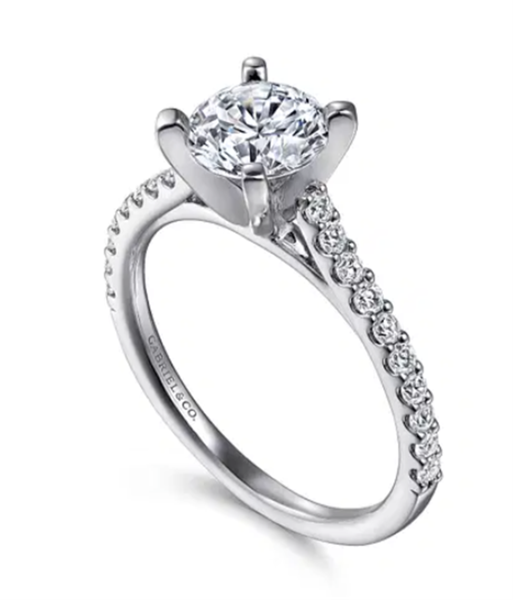 Gabriel & Co Cathedral Diamond Engagement Ring Mounting