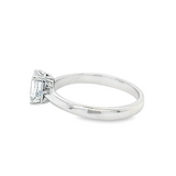 Estate White 14 Karat Emerald Cut Diamond Solitaire Ring Jewelry Size 6.5 With One 0.70Ct Emerald F Vvs2 Diamond