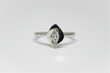 Lady's White 14 Karat Floral Engagement Ring With One 0.30Ct Marquise