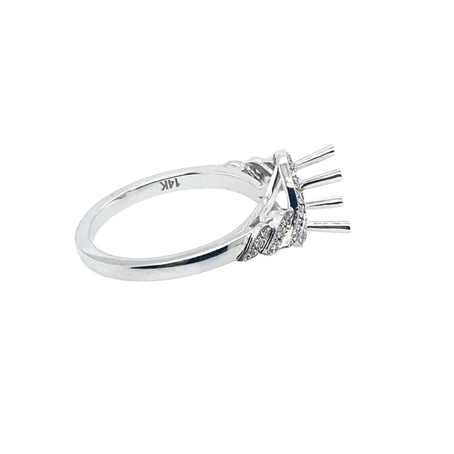 Coast Diamond Milgrain Twist Halo Ring Mounting
