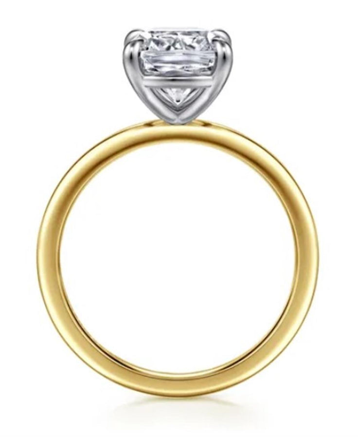 Two-Tone 14 Karat Solitaire Remount Size 6.5 Designer: Gabriel & Co
G