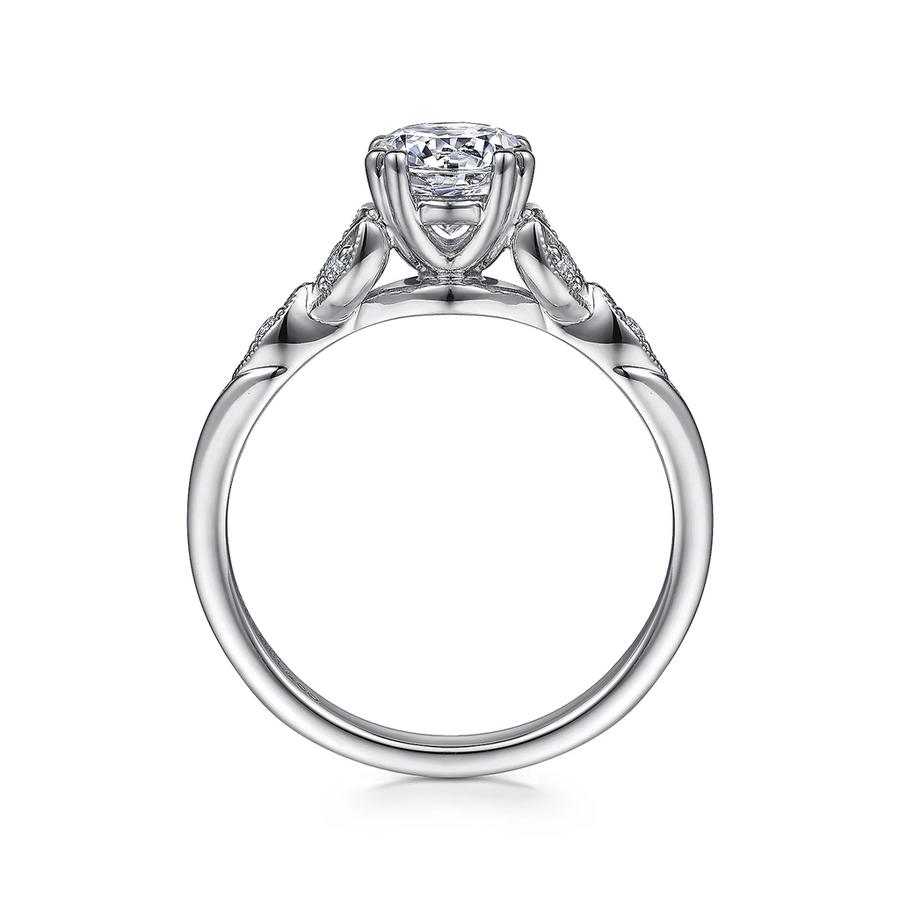 Gabriel & Co. Celia - Diamond Leaf Engagement Ring Mounting