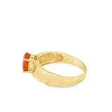 Yellow 10 Karat Mexican Fire Opal Solitaire Ring Estate Jewelry Size 7