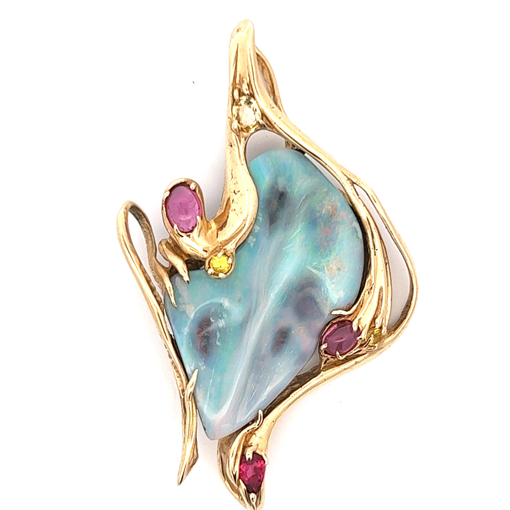 Estate Freeform Opal Pendant