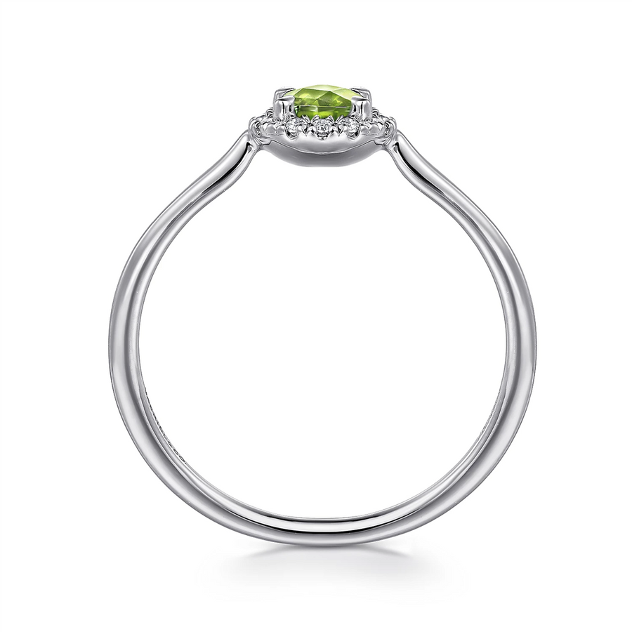 Peridot 14 Karat White Fashion Ring