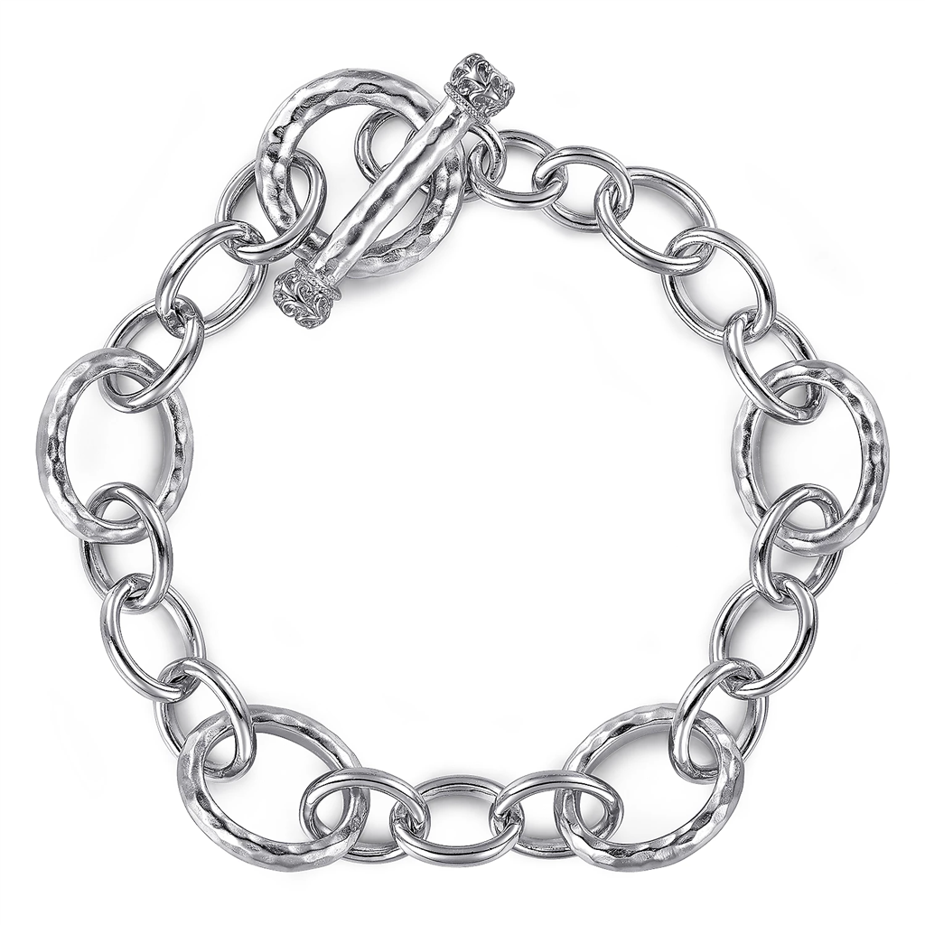 Gabriel & Co. Silver 925 Sterling Silver Toggle Link Chain Bracelet