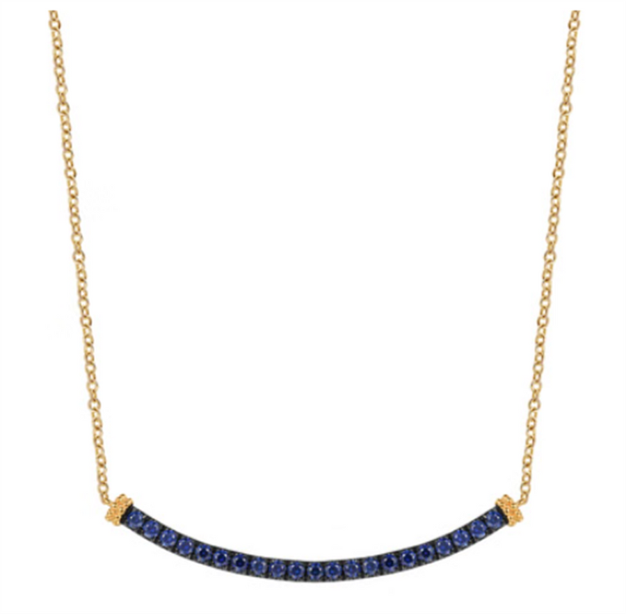 Lady's Yellow 14 Karat Bujukan Bar Necklace Necklace Length 17.5 With