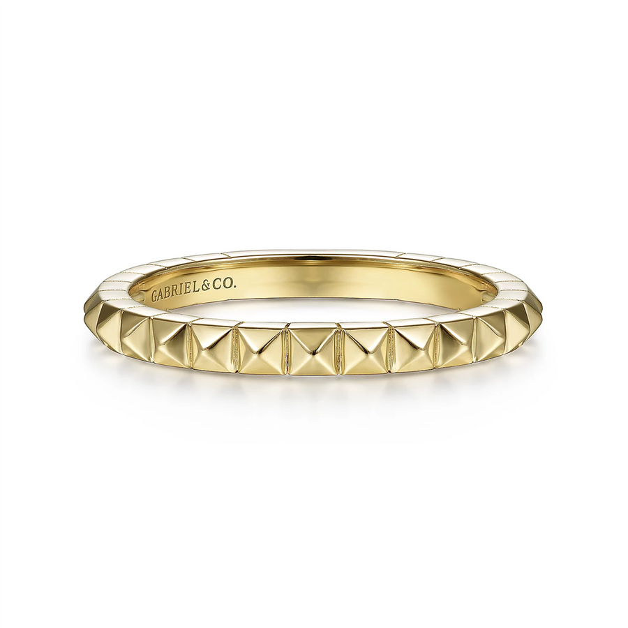 Gabriel & Co. Fashion 14K Yellow Gold Pyramid Stackable Band