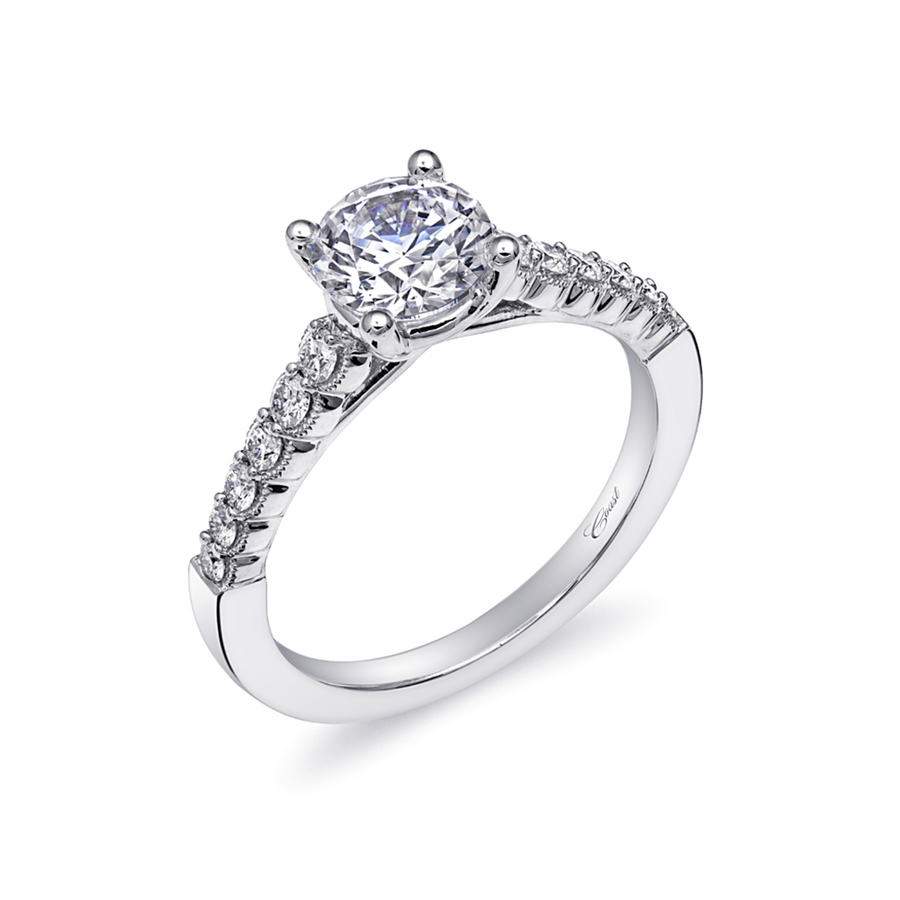 Coast Diamond Milgrain Microprong Cathedral Ring Mounting