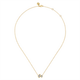 Lady's Two-Tone 14 Karat Pear And Round Stationary Pendant And Cable L