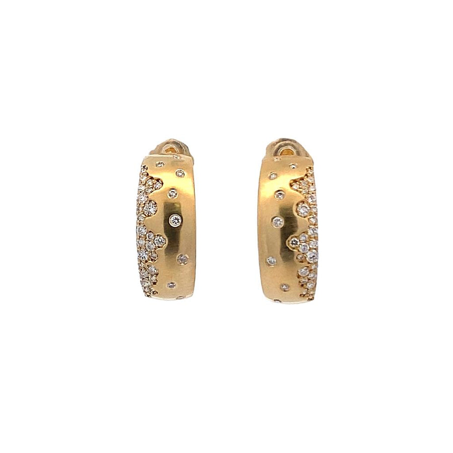 Stone Finished Diamond Hoop Earrings