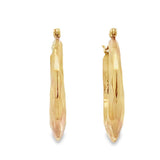 Yellow 14 Karat Diamond Cut 32.50mm Hoop Earrings Estate Jewelry Gram
