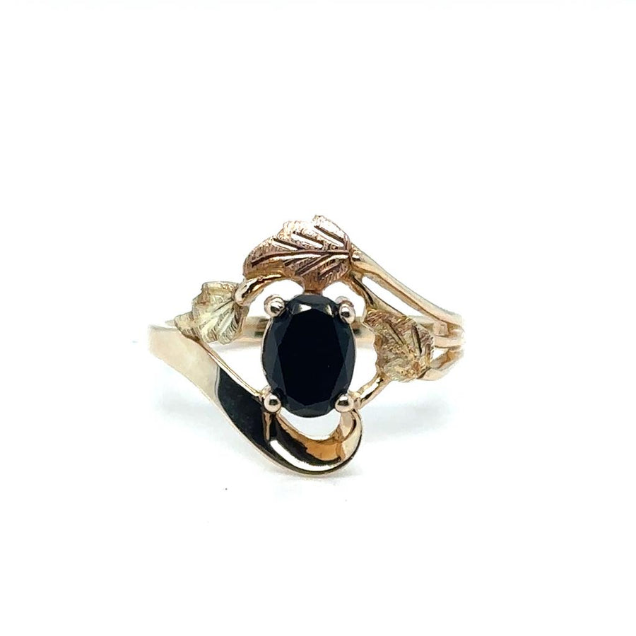 Tri-Color 10 Karat Black Hills Gold Bypass Fashion Ring Estate Jewelry