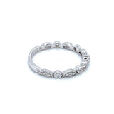 Lady's White Polished 14 Karat Geometric Fancy Wedding/Anniversary Rin