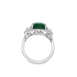 Lady's White 18 Karat Halo Cushion Fashion Ring Size 6.5 one 3.37ct Cu